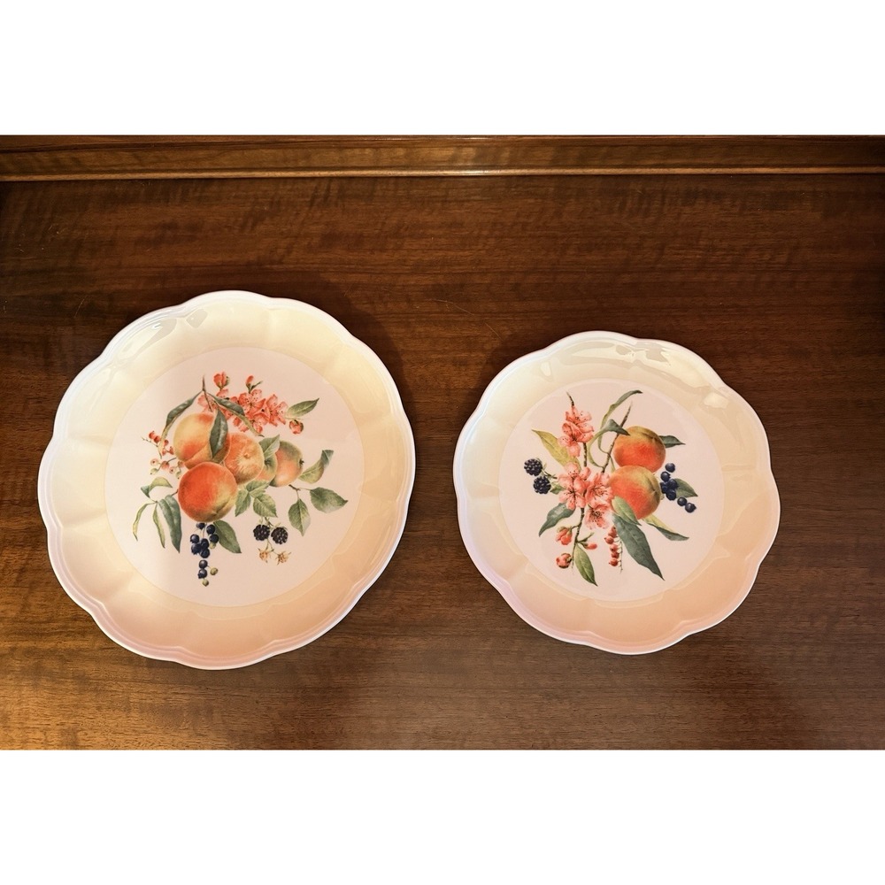Lenox Orchard In Bloom Peach Blossom 11" Dinner & 9" Salad Plate Excellent